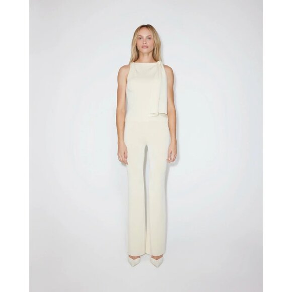 Khy Sueded Stretch Knotted Top in Stone - Picture 3 of 6